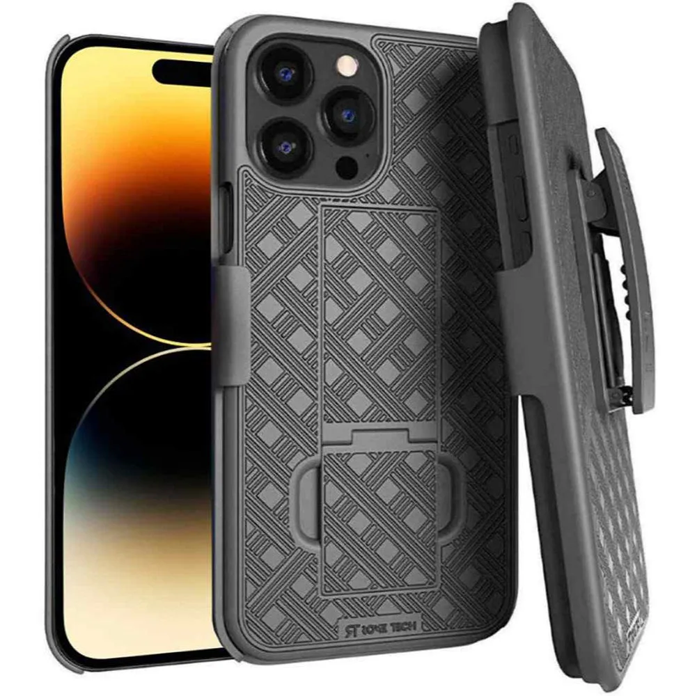 Rome Tech Rome Tech iPhone 15 Pro Max Belt Clip Holster Case Black — product photo