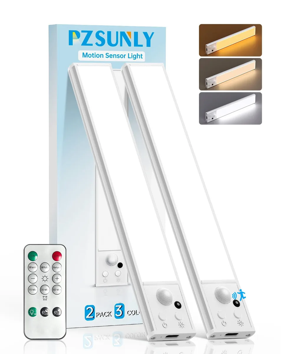 Two slim white plastic bars, 7.87 inches long, magnetic surface-mount design