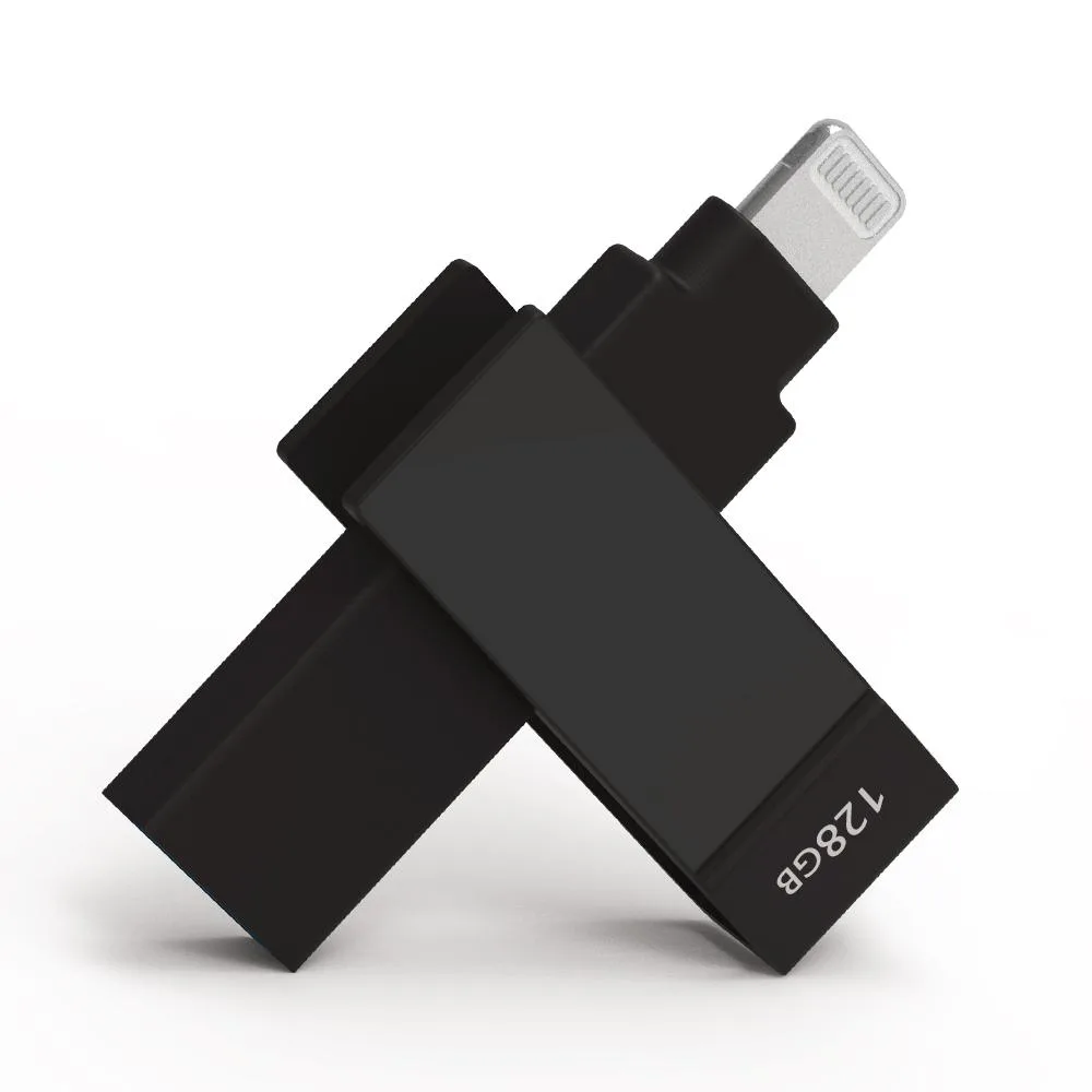 PIODATA PIODATA iXflash 128 GB USB 3.2 Gen 1 Type A & Lightning Black — product photo