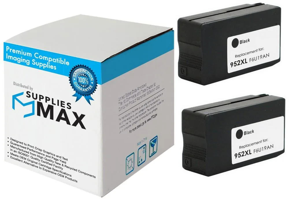 SuppliesMax SuppliesMax HP 952XL Black High Yield Inkjet 2-Pack 2000 Pages — product photo