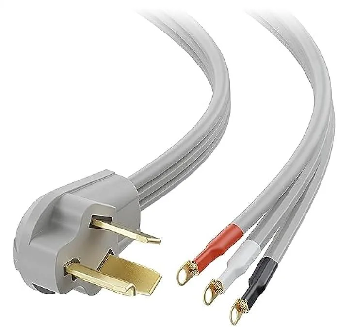 TAURKENAM TAURKENAM 10 AWG 3 Prong Dryer Cord 10 ft 30 Amp 7500W NEMA 10-30P Gray — product photo