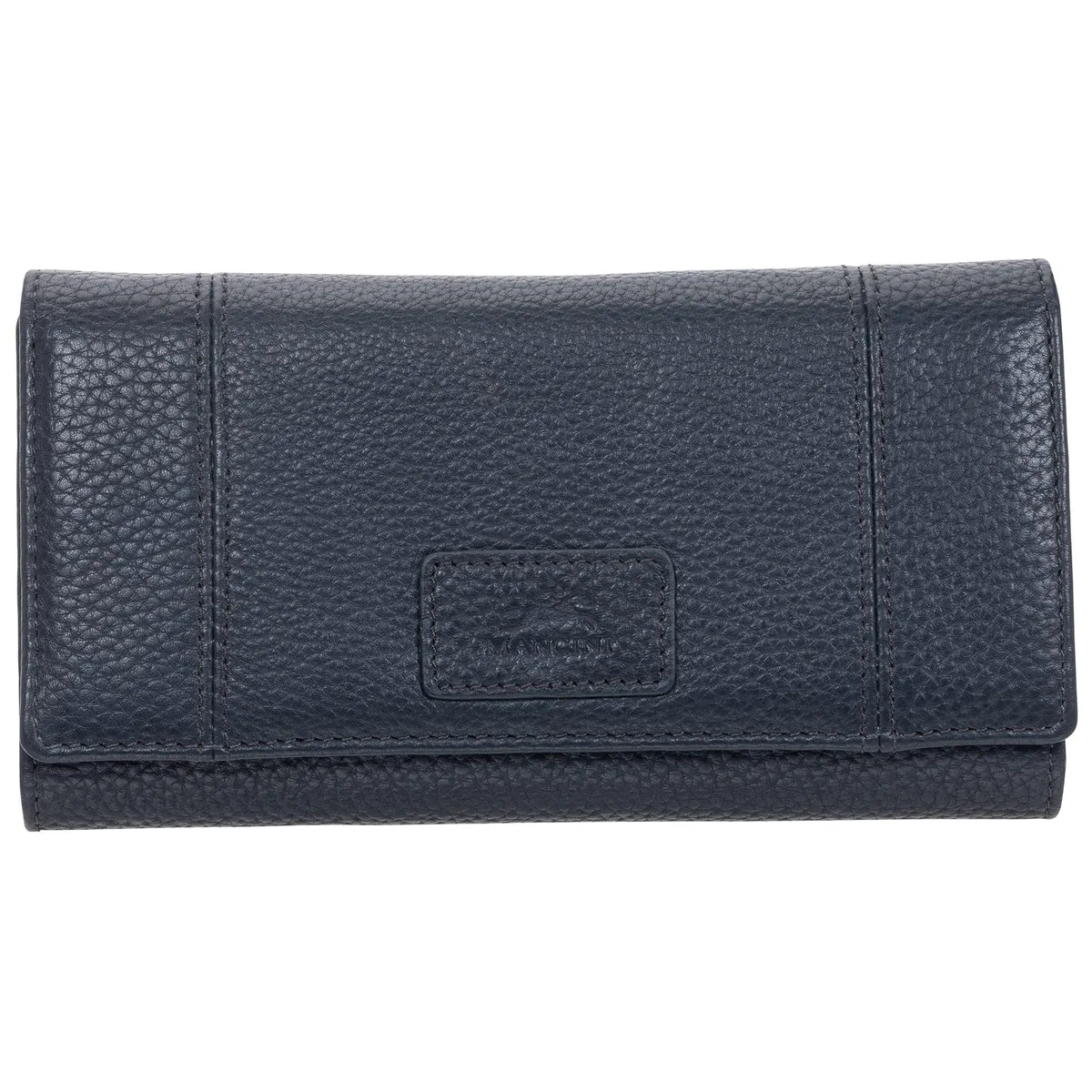Mancini Leather Goods Mancini Leather Goods Pebbled Ladies RFID Trifold Wallet Navy — product photo