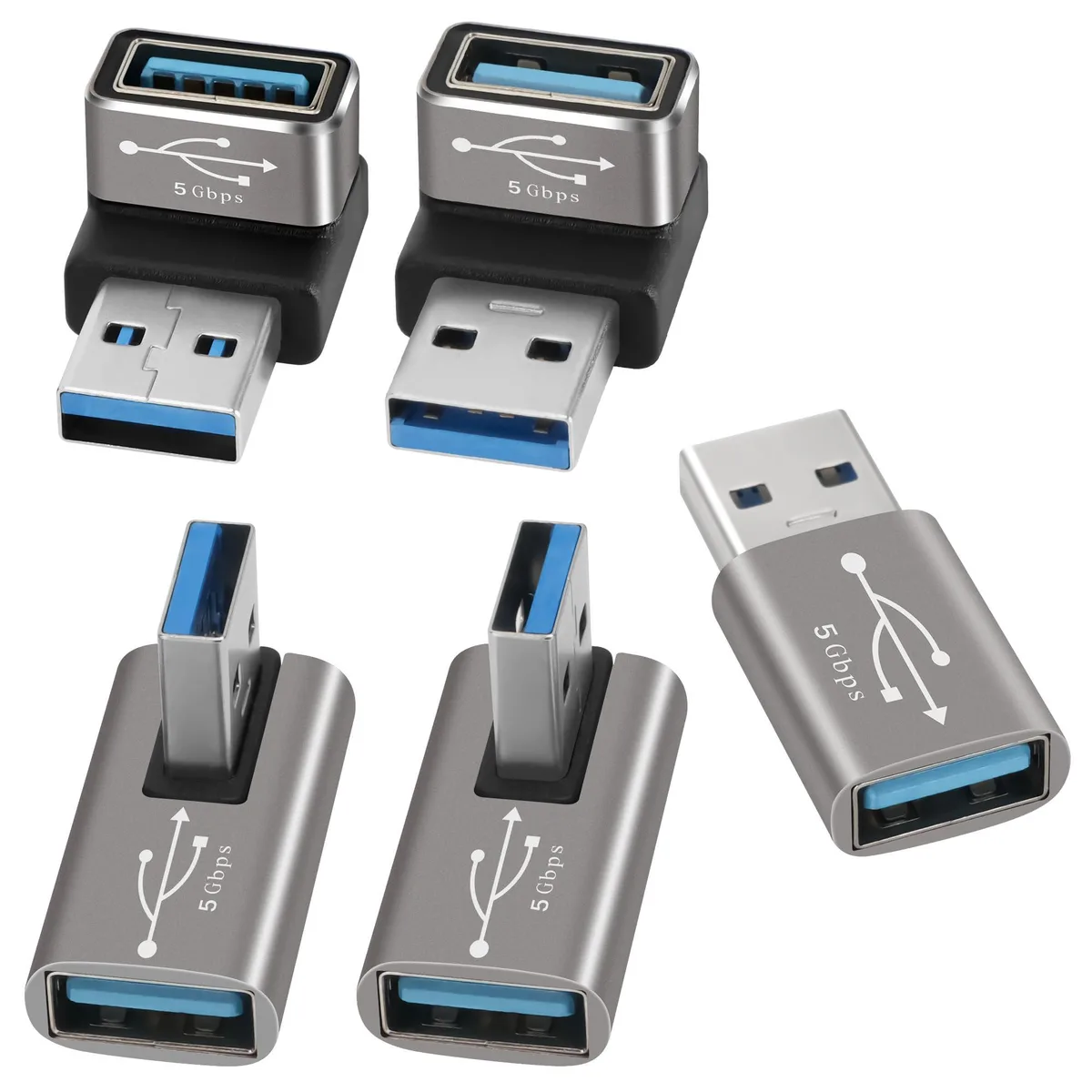 BUCIER BUCIER USB 3.0 Adapter 5 Pack 90 Degree Converter — product photo