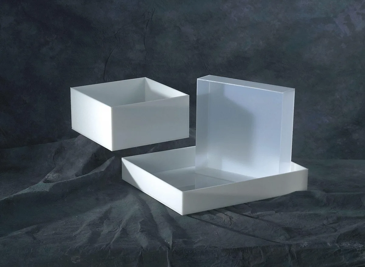 Rectangular white HDPE laboratory tray 12 by 16 by 3 inches