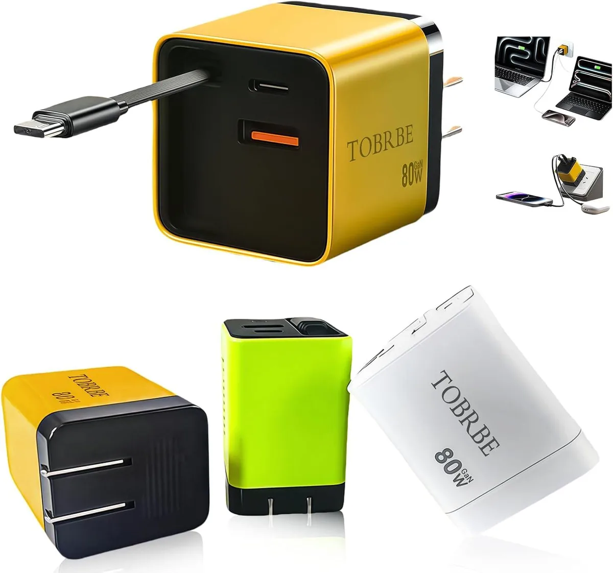 ONITOON ONITOON 80W GaN Wall Charger Yellow 70 — product photo