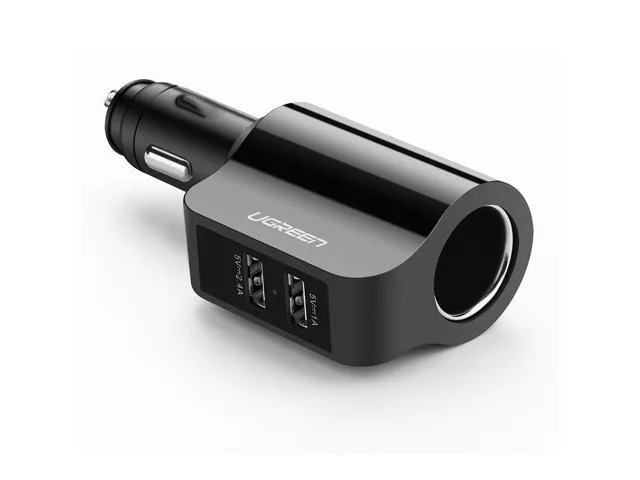 Corn Electronics Corn Electronics Car Charger 20394 60W 3.4A Dual USB Cigarette Lighter Splitter Black — product photo
