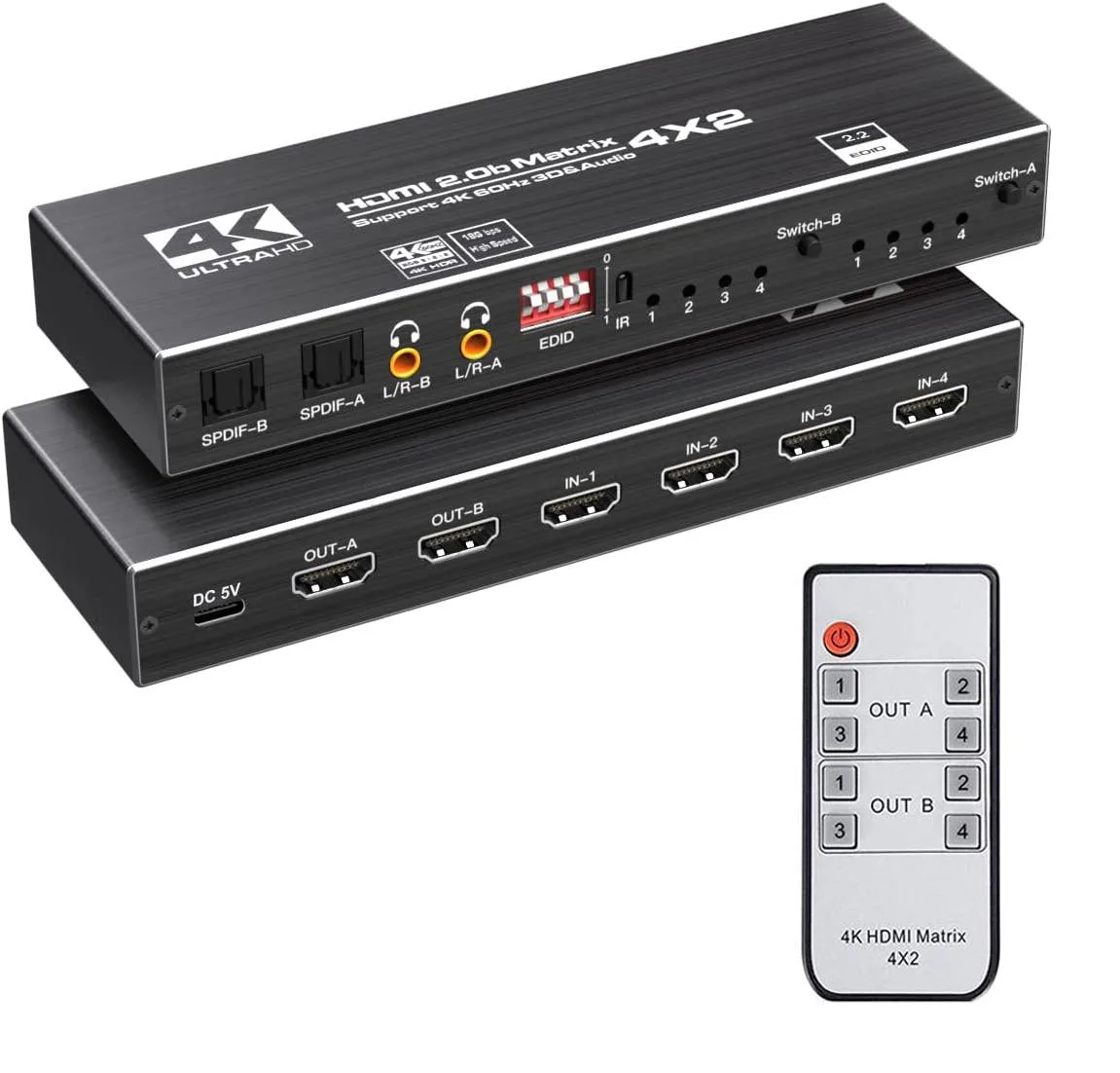 Jansicotek Jansicotek OZJ1-1 4x2 HDMI Matrix Switch 4K 60Hz — product photo
