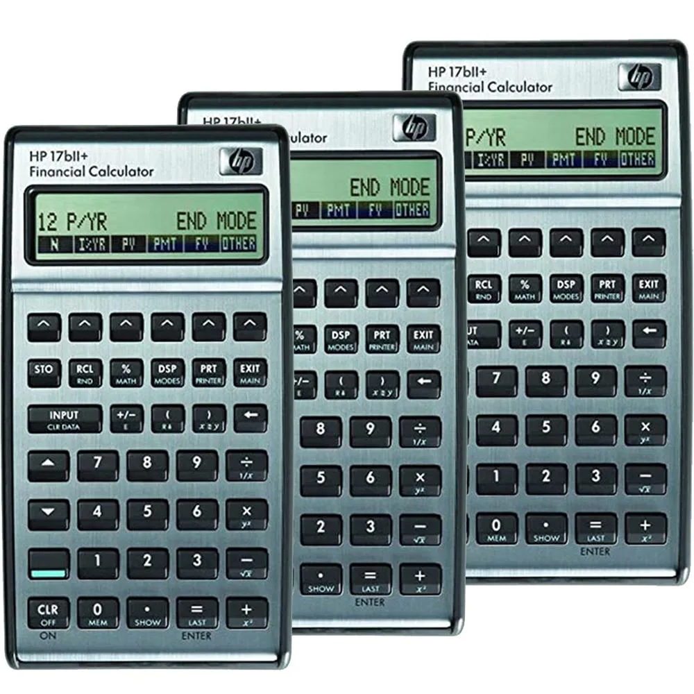 HP HP 17bII+ Financial Calculator 22-Digit LCD Silver F2234A#ABA 3 Pack — product photo