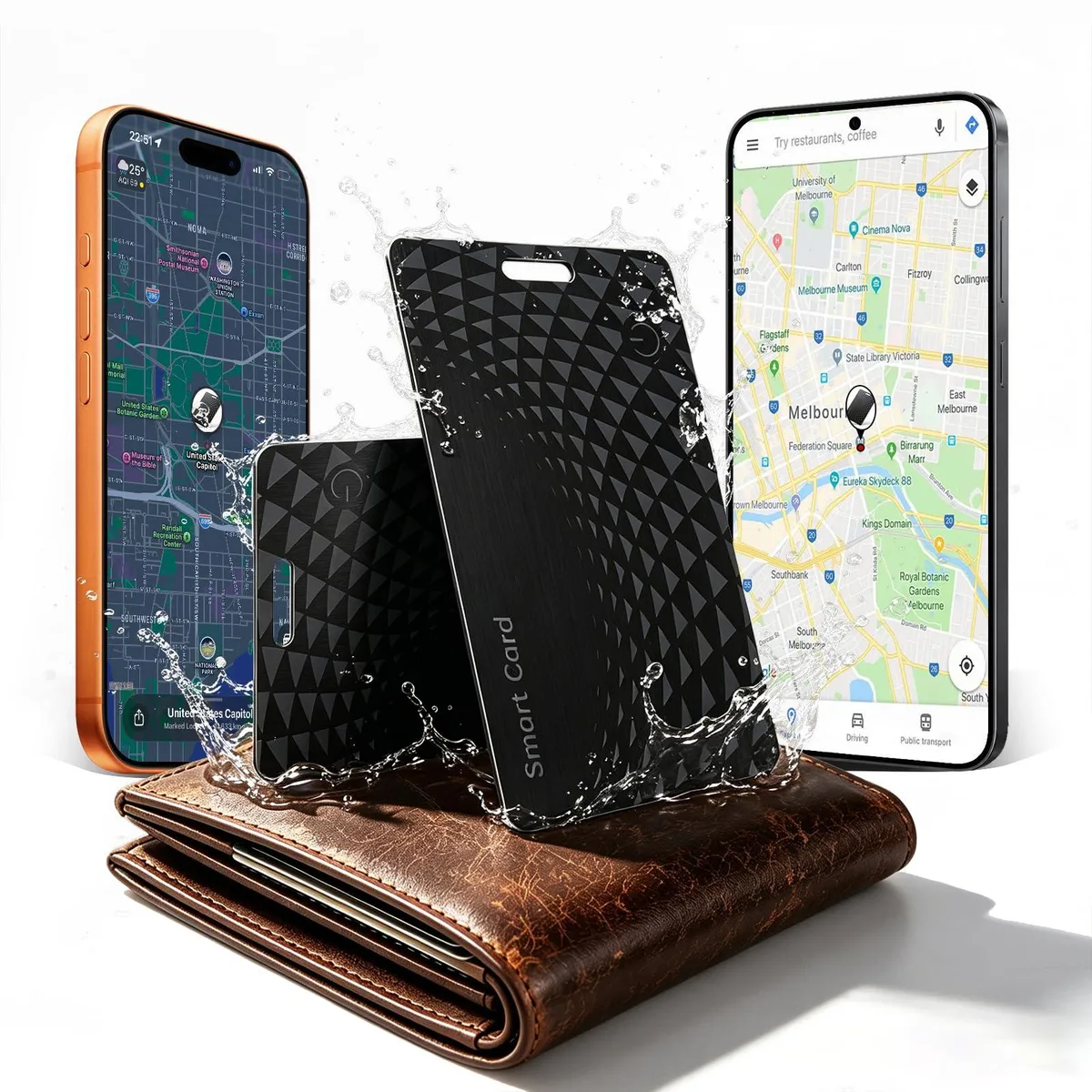  NozlaID K2 Wallet Tracker Card Pro 2026 .05 in 120 dB IP68 8 months — product photo