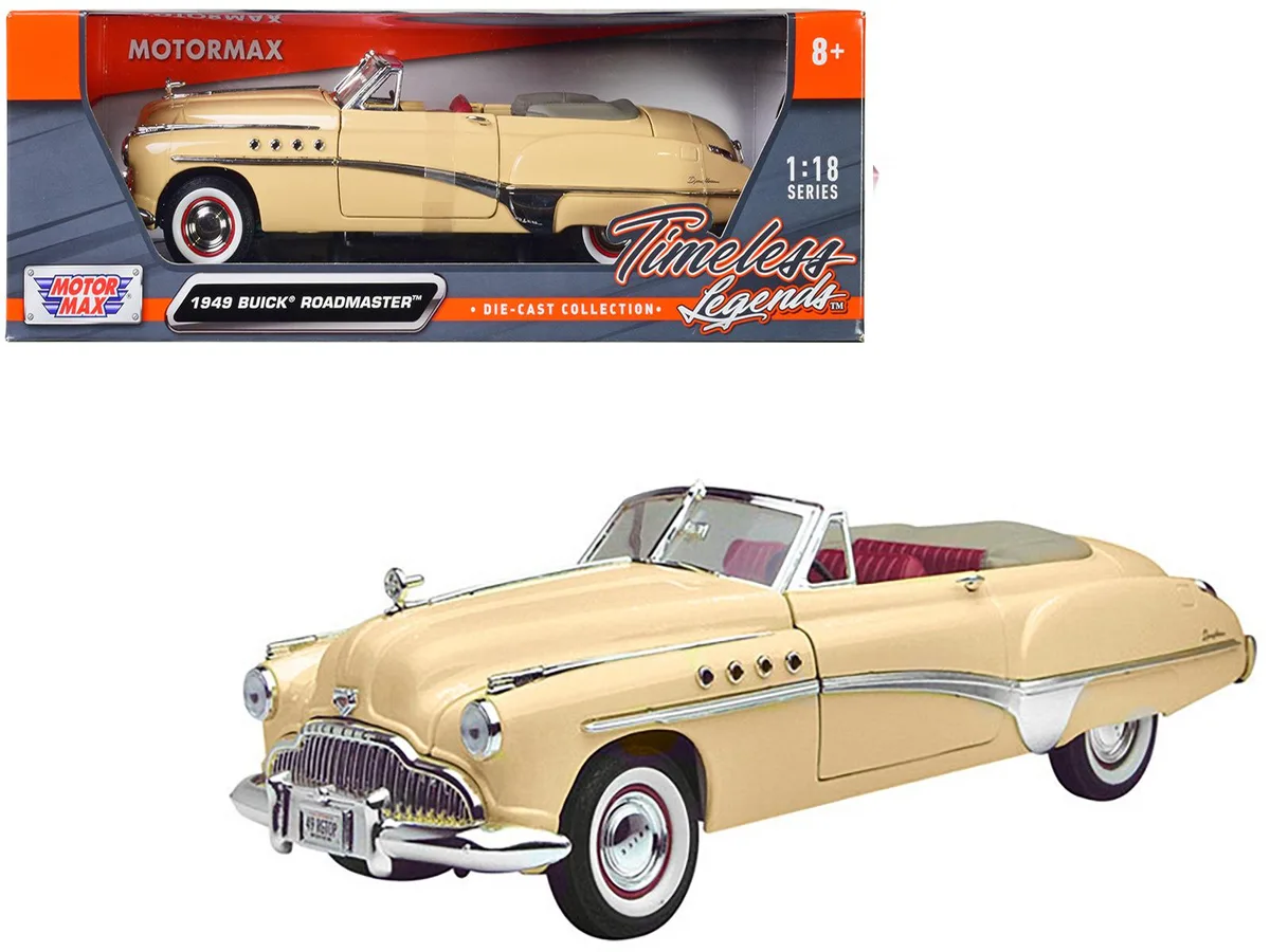 MOTORMAX MOTORMAX 1949 Buick Roadmaster Cream Red Interior 1/18 Diecast — product photo