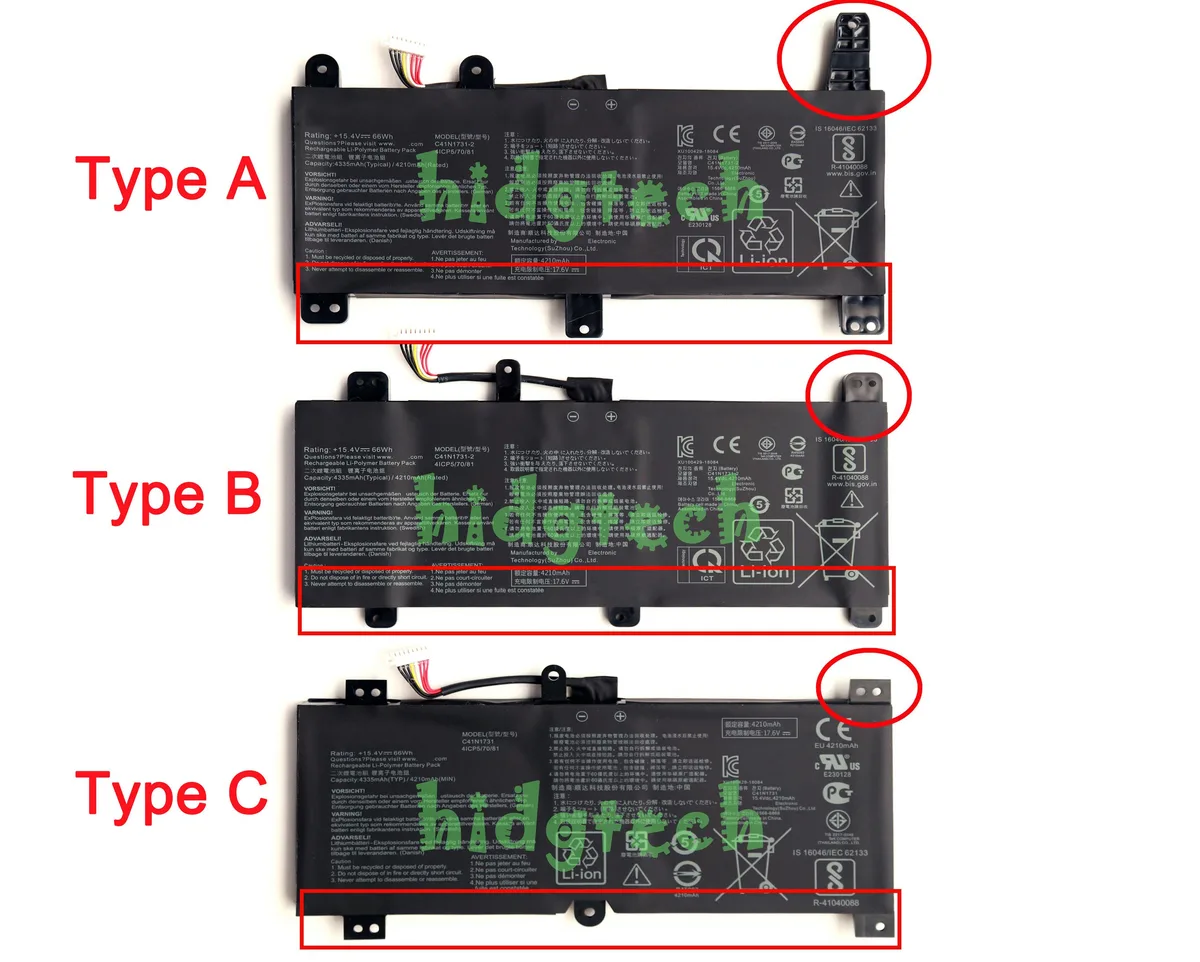 Beisite Beisite C41N1731 15.4V 66Wh laptop battery — product photo