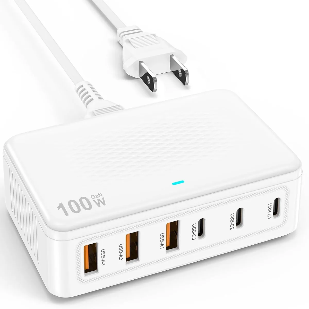 ONITOON ONITOON 100W GaN 6-Port USB-C PD QC USB-A Charger with 5ft Cord — product photo