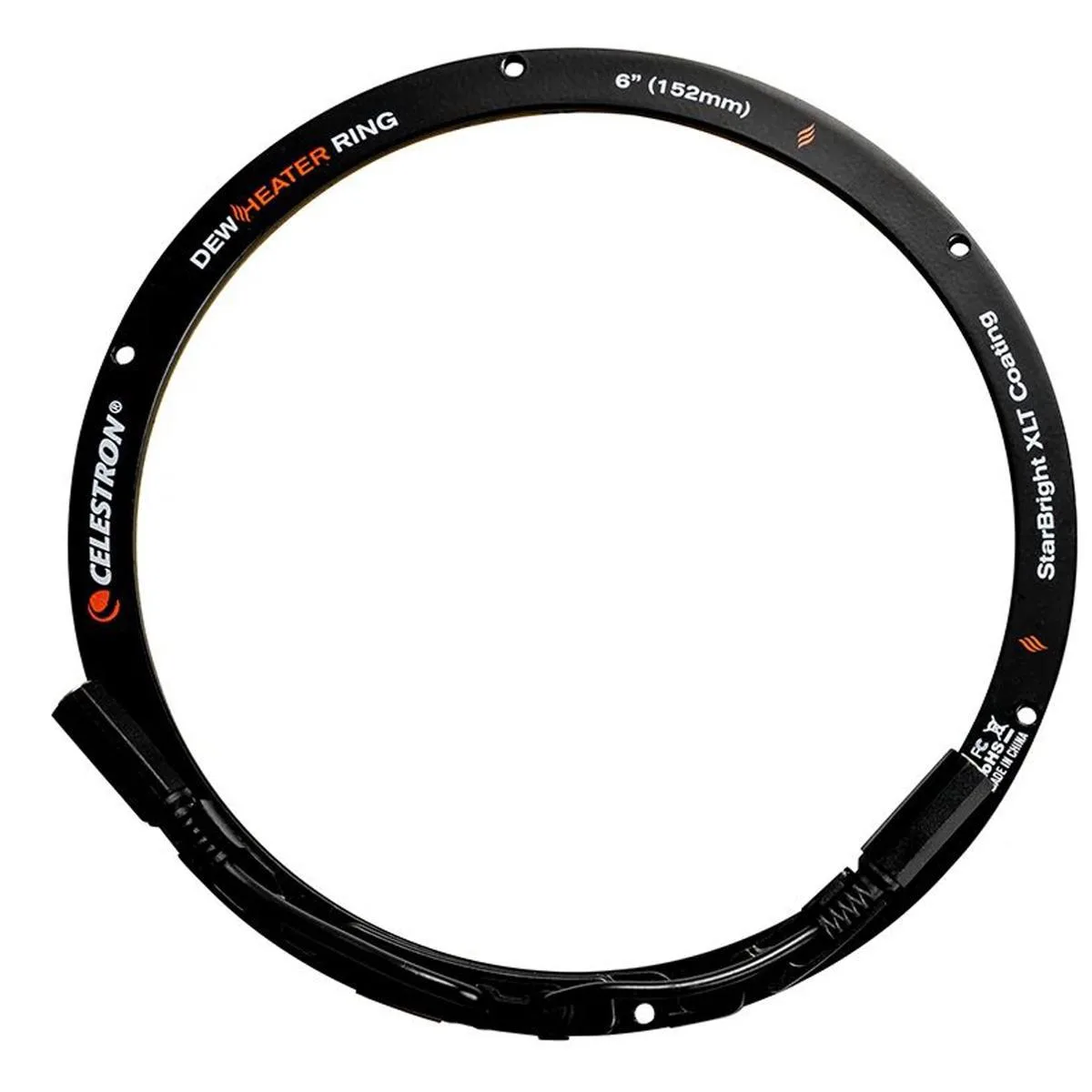 Aluminium dew heater ring for 6" Schmidt-Cassegrain, 12 V DC barrel connector