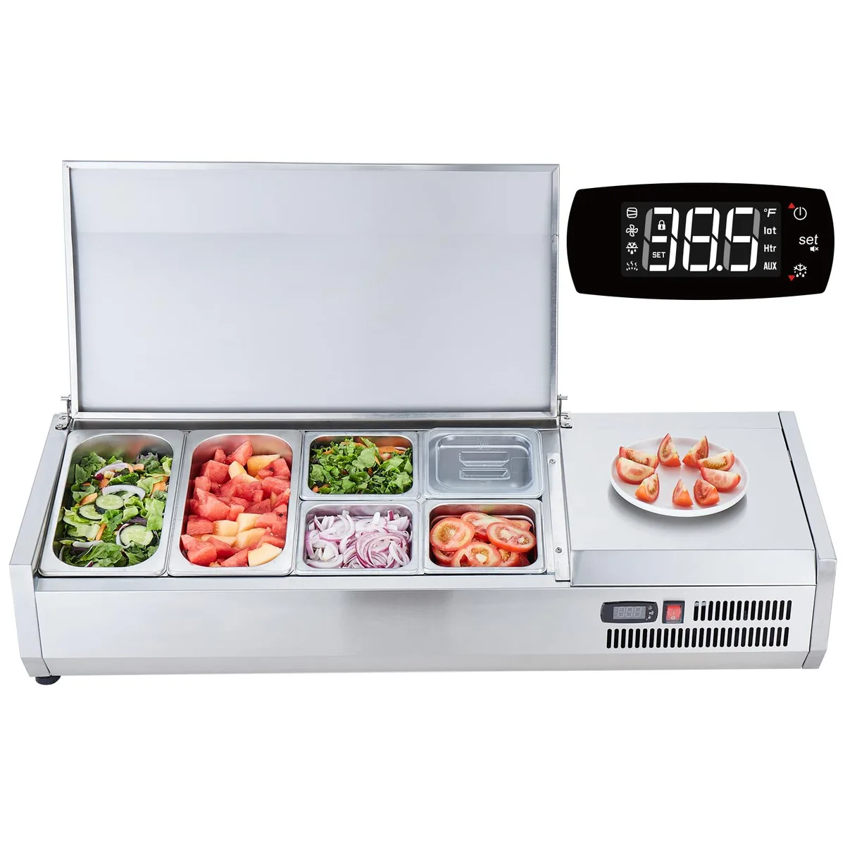 VEVOR VEVOR E48TW-G 135 W Countertop Refrigerated Condiment Station — product photo