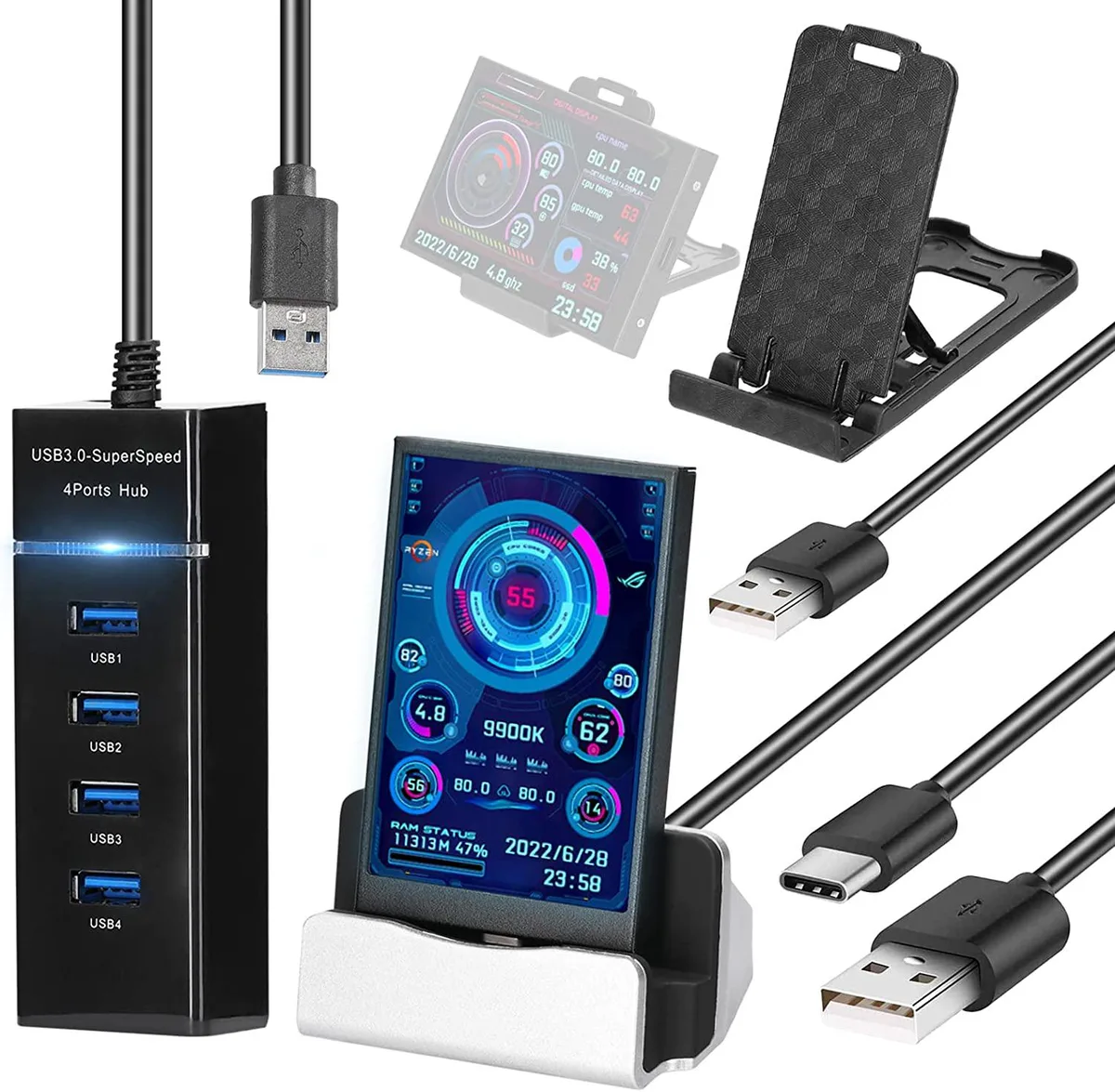 Werleo Werleo 3.5 Inch IPS USB Secondary Screen Black — product photo