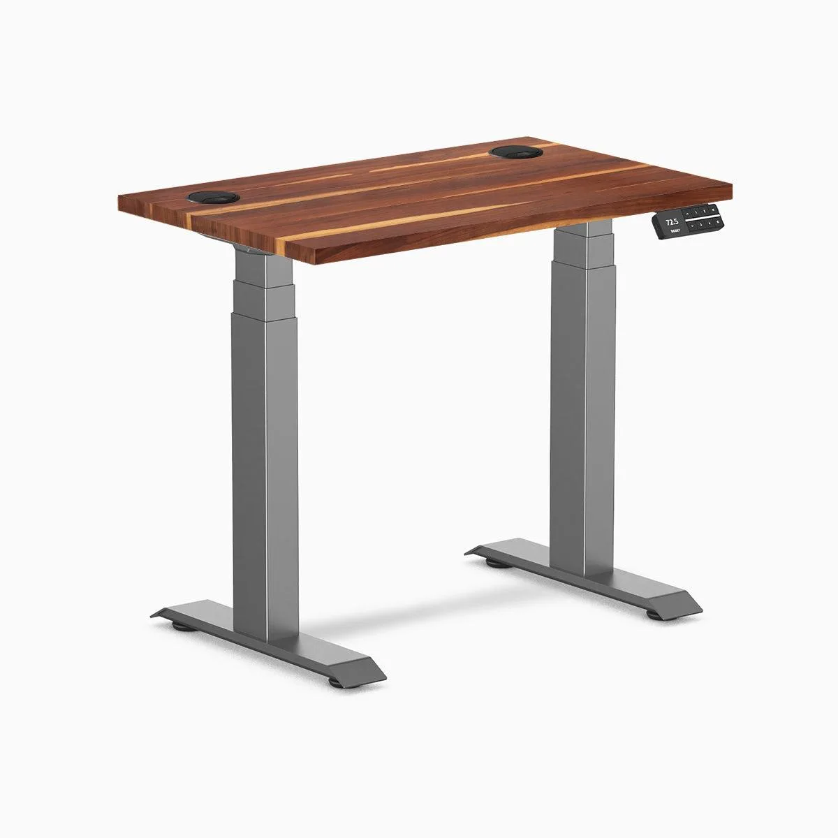 Desky Desky Dual Mini Hardwood Sit Stand Desk Pheasantwood Space Gray 32 x 20 in — product photo