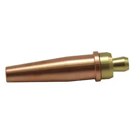 Small brass cutting tip with threaded base and precision orifice