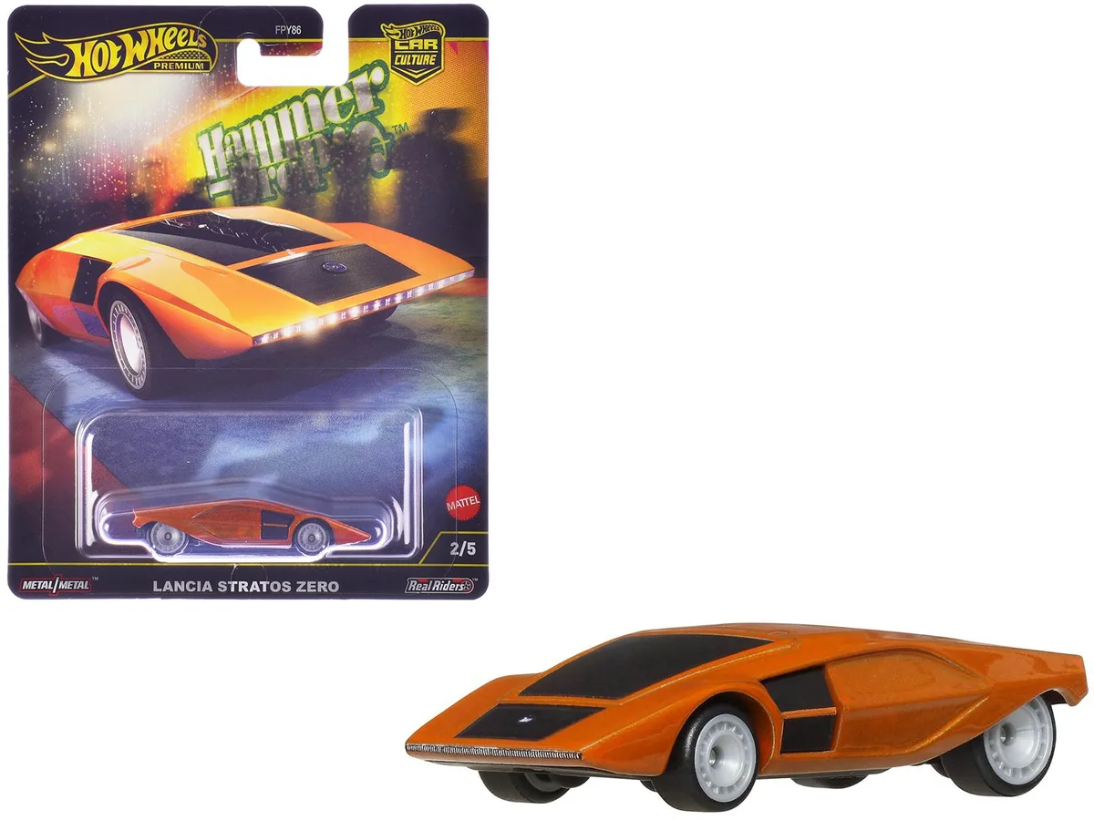 Hot Wheels Hot Wheels Lancia Stratos Zero Concept Car Orange Metallic Hammer Drop Diecast Hobby Collectible 2.5 inches — product photo