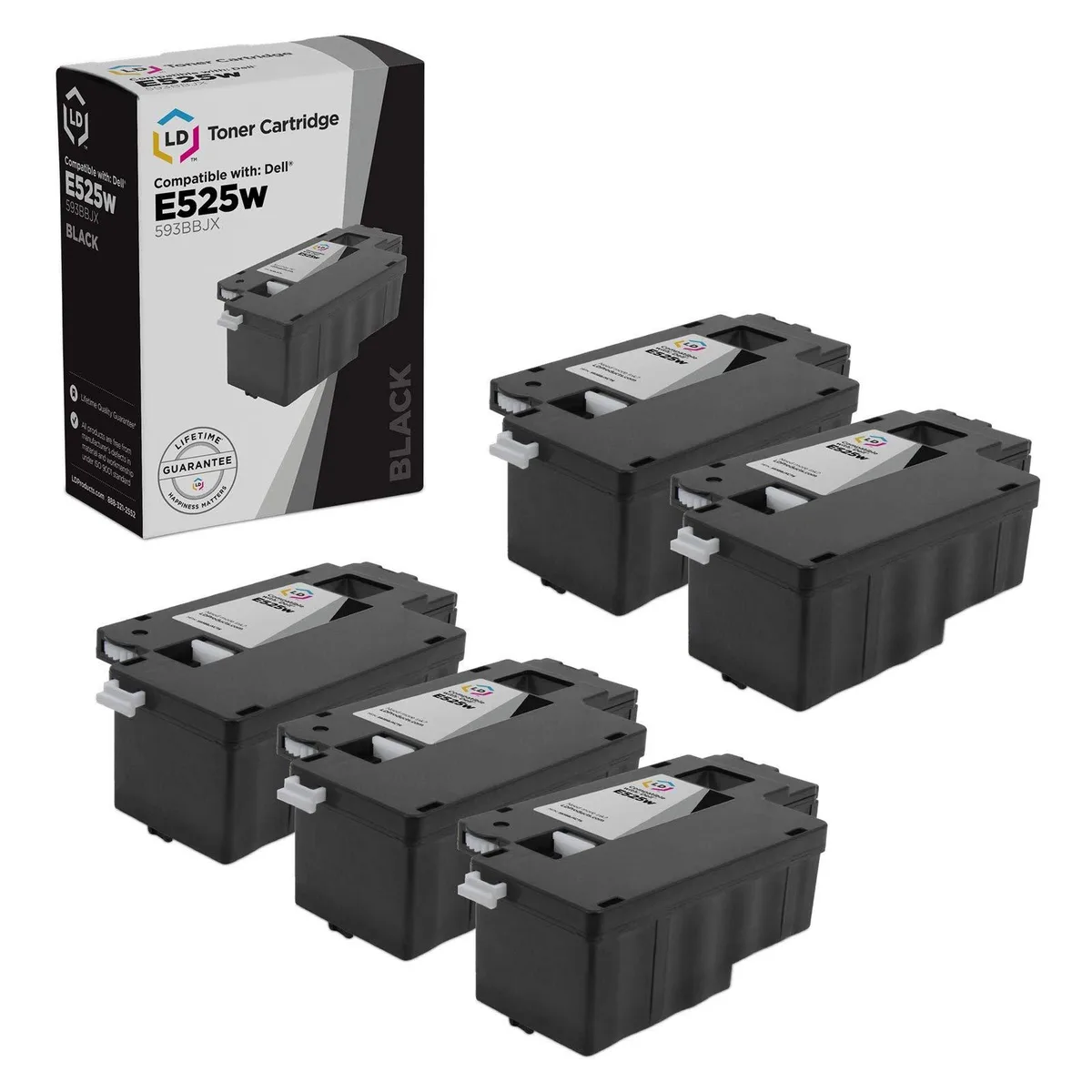 LD Products LD Products 593-BBJX DPV4T Black Toner Cartridge 5-Pack — product photo