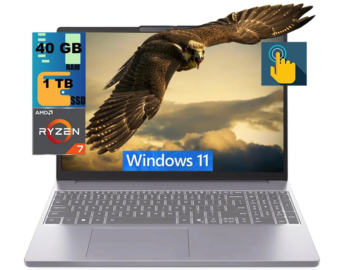 Lenovo Lenovo IdeaPad Slim 3 15 laptop 40GB 1TB AMD Ryzen 7 170 15.3" touchscreen — product photo