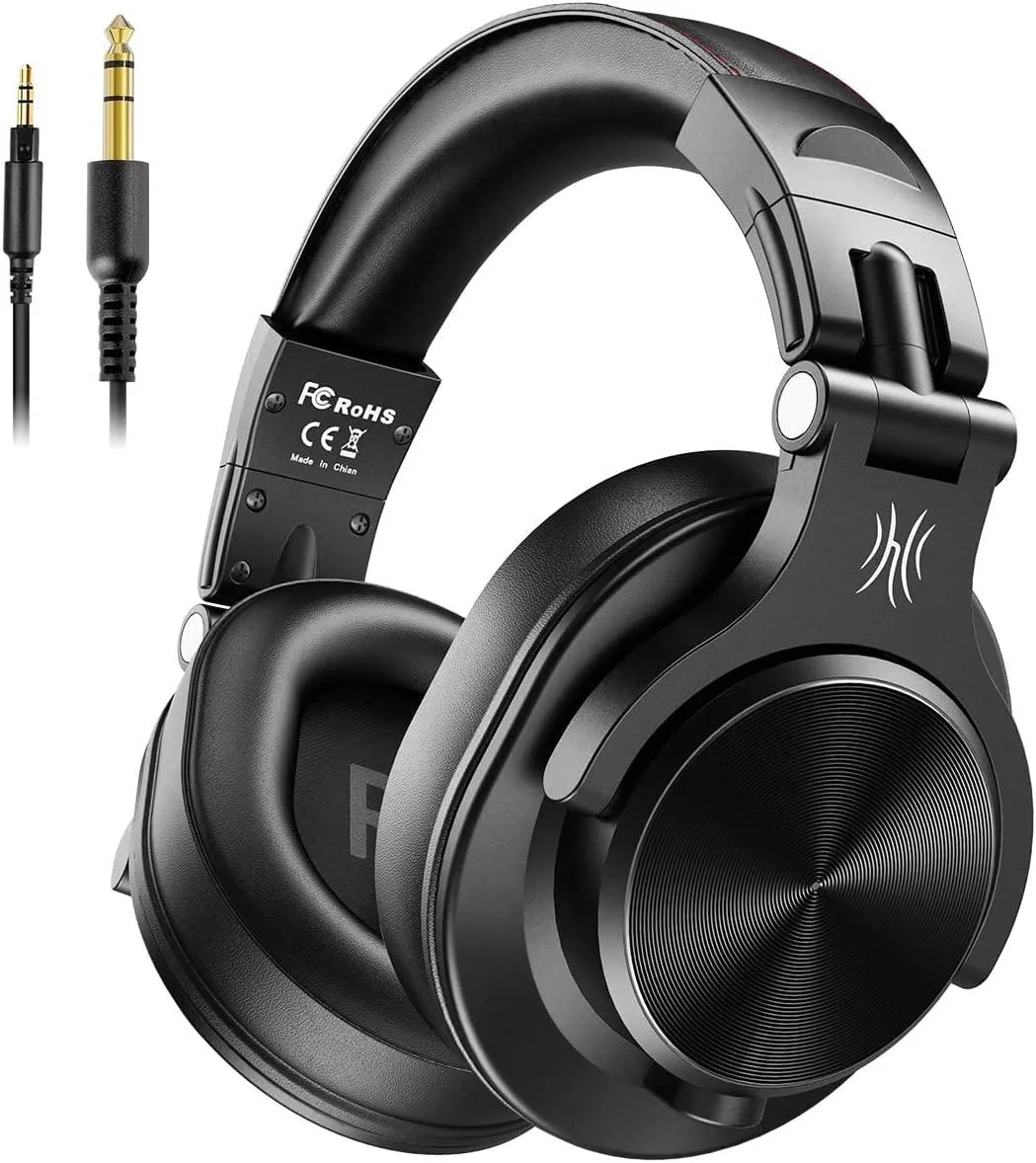  OneOdio A71 71 Over-Ear Studio Headphones Black 40mm 32ohm 110dB 3.5mm 6.35mm .83lb — product photo