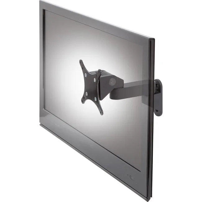 Black metal mounting arm for flat panel display