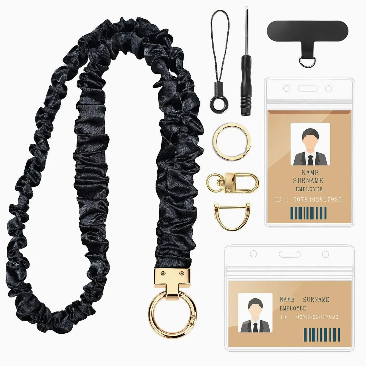  HQGROCERY A004K-11-N neckwear Black 45cm stretch 75cm — product photo