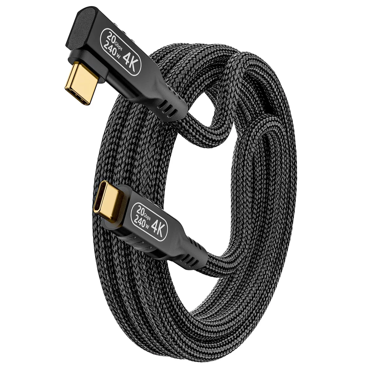 Vszerda Vszerda USB C cable 10ft 90° 240W 20Gbps 4K60Hz — product photo
