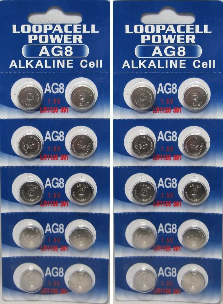 No Sew No Sew LOOPACELL 20 AG8 / LR55 / LR1120 Alkaline Button Cells 1.5V 10 Pieces — product photo