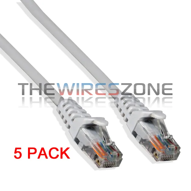 Logico Logico CAT5e 24 AWG White 50 ft 350 MHz UTP Patch Cable 5-pack — product photo