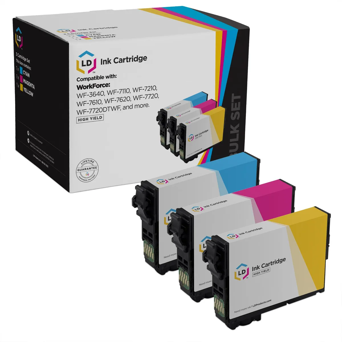 LD Products LD Products Epson 252XL High Yield Ink Cartridge 3-Pack Cyan Magenta Yellow — product photo