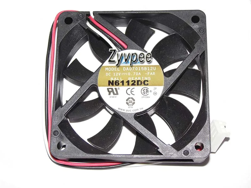 Zyvpee Zyvpee DA07015B12U FAR 70mm 12V .7A 3-pin case fan — product photo