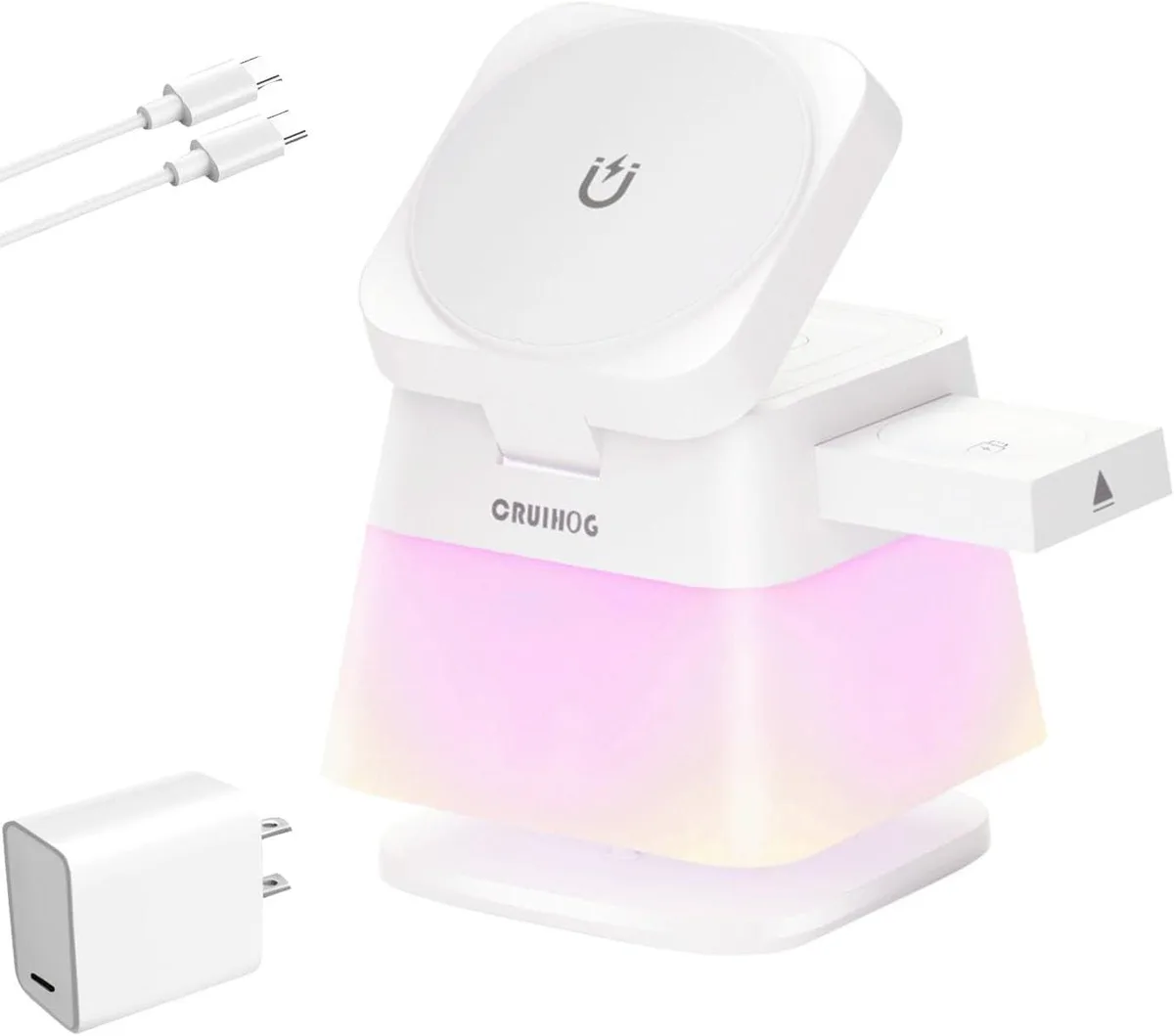 Luisport Luisport 4-in-1 15W Wireless Charger Stand with Night Light (Adapter Included) — product photo