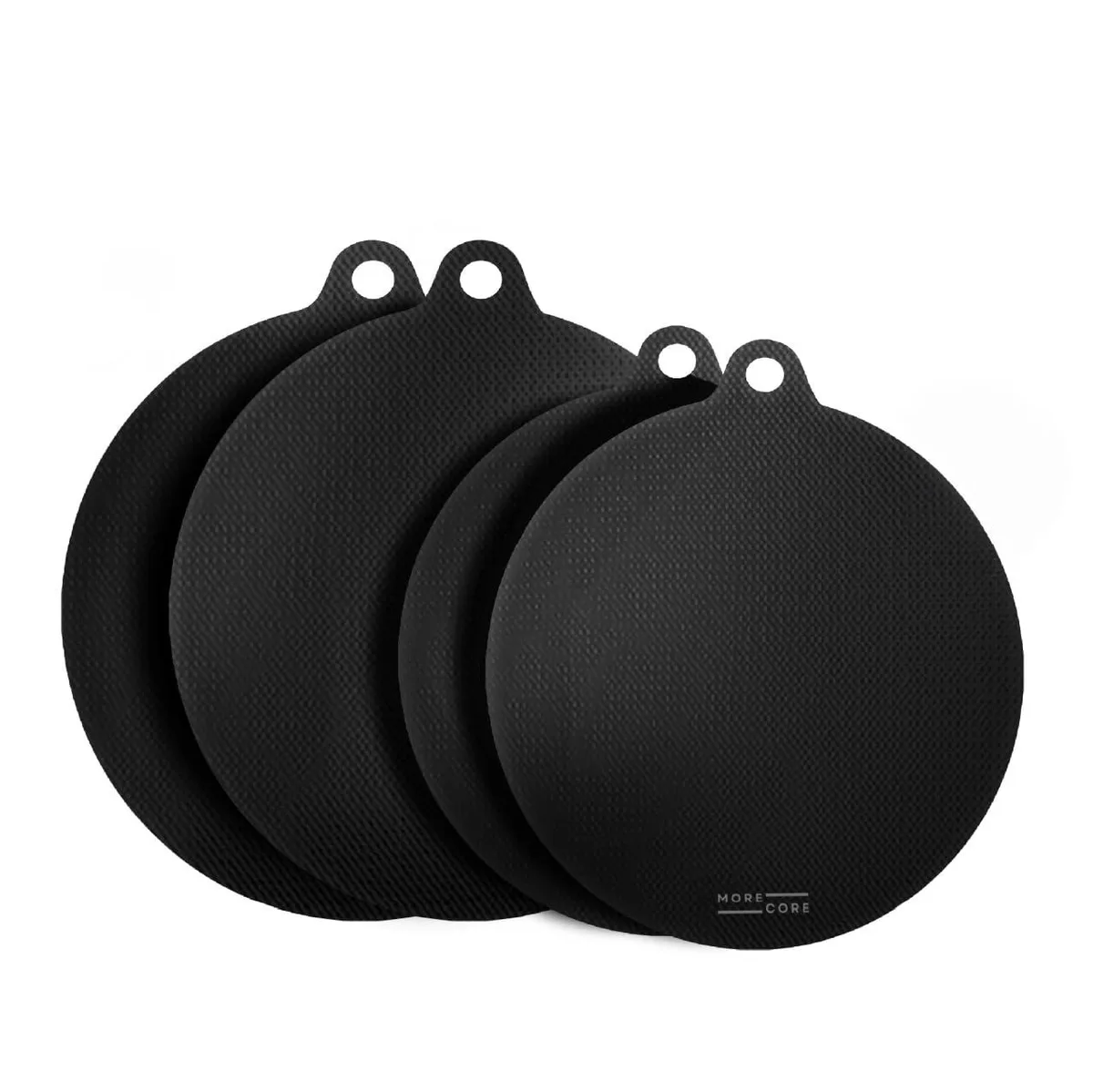 Two black rectangular silicone fibreglass mats 8.7 and 9.5 inch