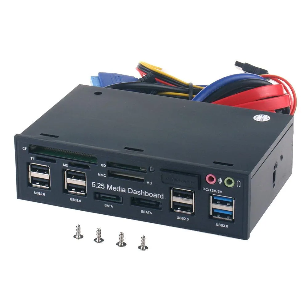 Hetai Tech Hetai Tech 5.25" Front Panel Card Reader USB 3.0 ESATA SATA Audio — product photo