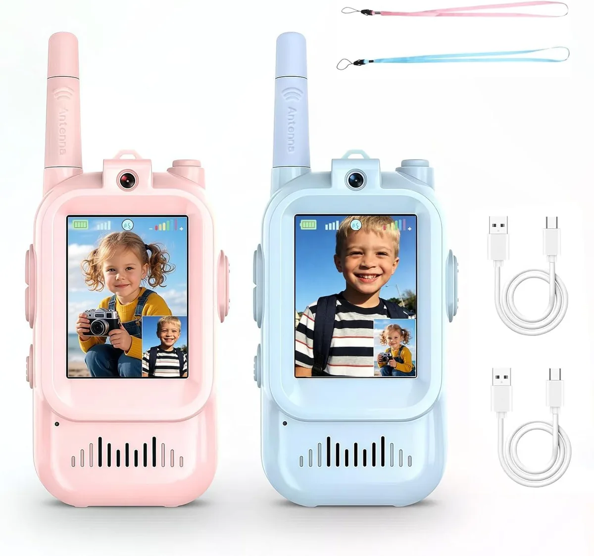 eMjollRay Video Walkie Talkies 2 Pack 2.0" Screen 650mAh 300m Range — product photo