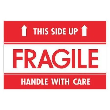 Tape Logic Tape Logic DL2156 Labels Fragile This Side Up HWC Red White 2x3 Inch — product photo