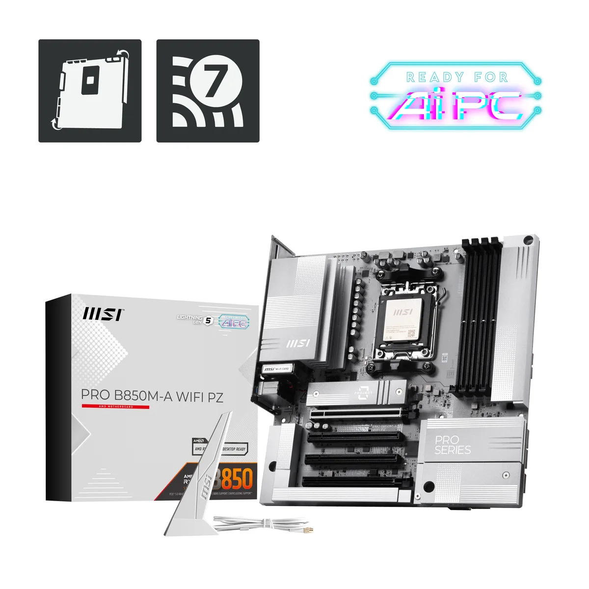 MSI MSI PRO B850M-A WIFI PZ AMD motherboard — product photo