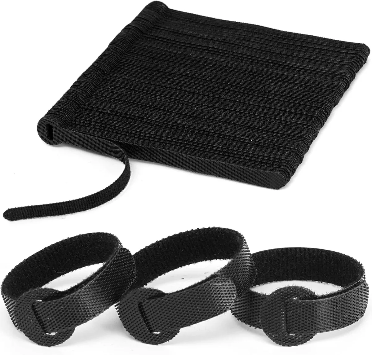 Ennovor Ennovor 150PCS Reusable Fastener Straps 6 Inch Black — product photo