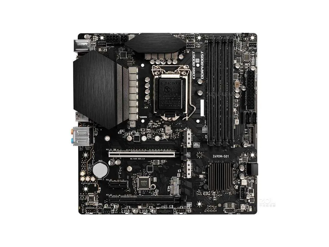 MSI MSI Z490M-S01 Intel Z490 LGA 1200 128GB DDR4 Micro ATX motherboard — product photo