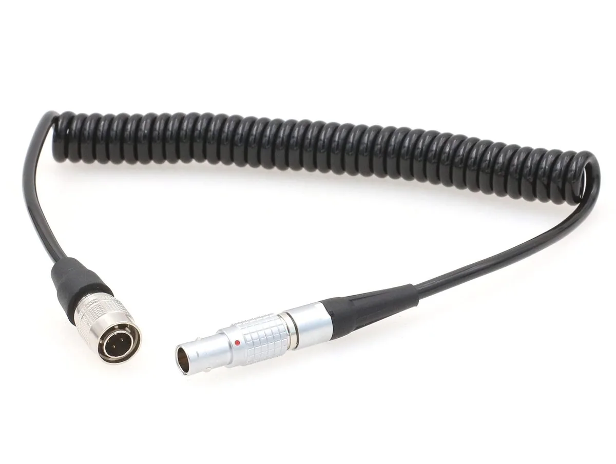 ARENTI ARENTI Hirose 4 Pin Male to 0B 2 Pin Male Coiled Power Cable 19.7in 50cm 35in 90cm 2 in 1 accessory — product photo