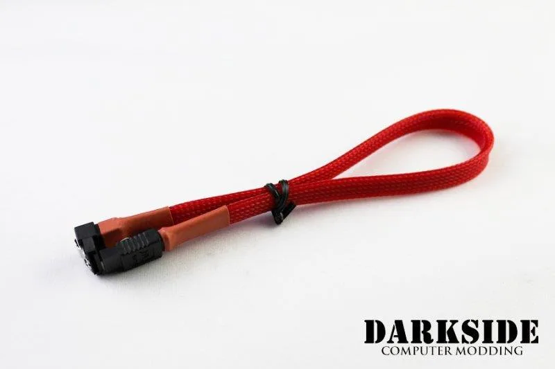 Darkside Computer Modding Darkside Computer Modding SATA cable 30 cm 180° to 90° Red UV DS-0078 — product photo