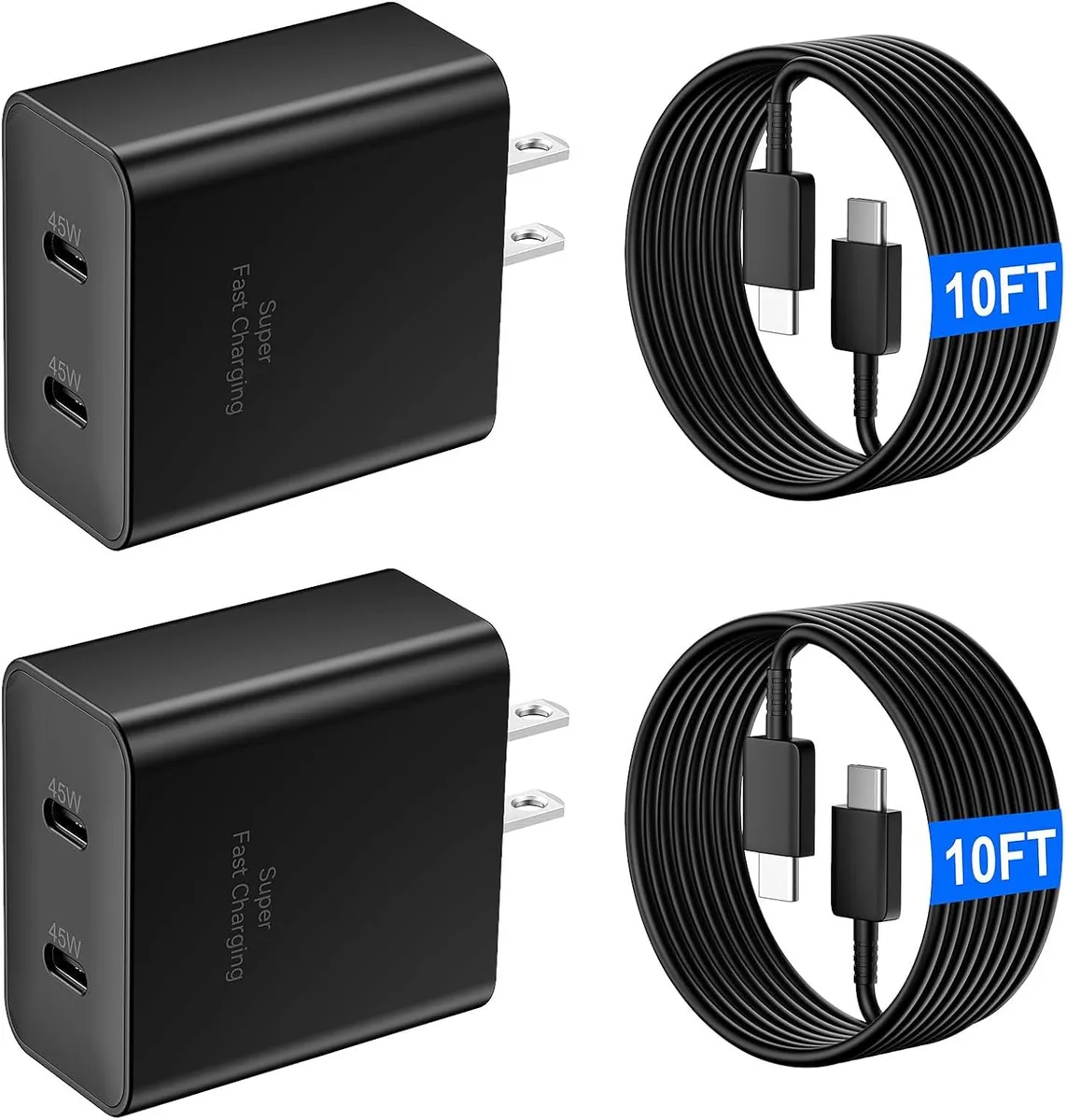 ONITOON ONITOON 45W 2-Port USB-C Charger with 10FT Cable — product photo