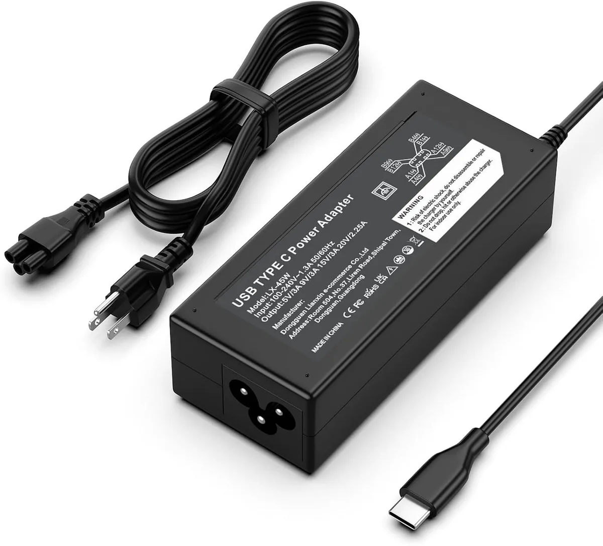 Kenuco Kenuco 45W USB-C Universal HP Chromebook X360 11 14 14-ca051wm 14-ca052wm 14-ca091wm 14-ca0061dx AC Adapter — product photo