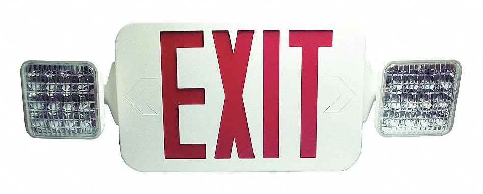 Fulham Fulham FHEC33WR Exit Sign with Emergency Lights White 1 or 2 Face LED — product photo