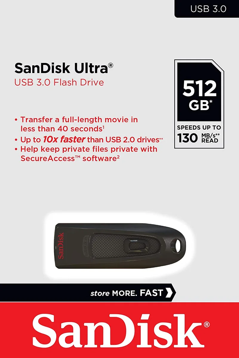 SanDisk SanDisk Ultra CZ48 512GB USB 3.0 Flash Drive — product photo