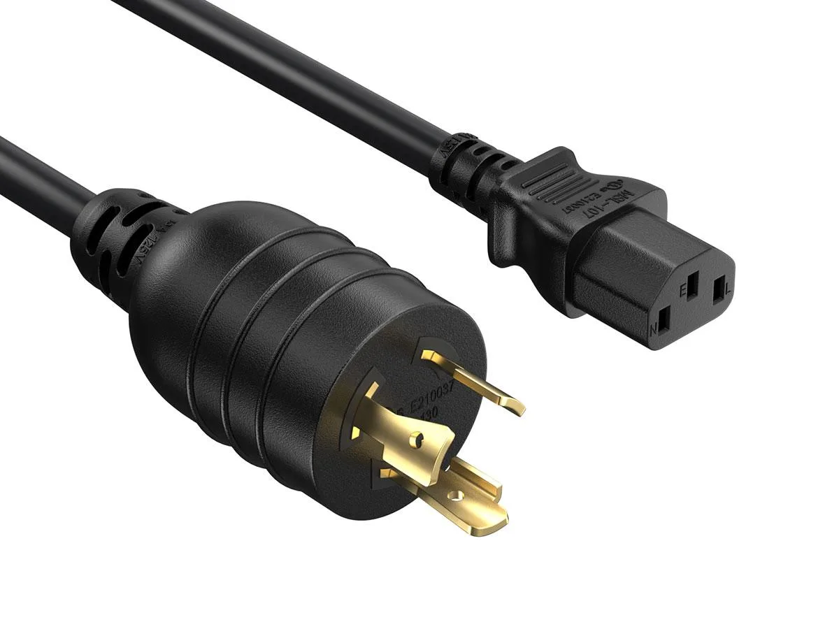 Cable Leader Cable Leader 12ft NEMA L5-20P to C13 Locking Power Cord 14 AWG 15A 125V Black — product photo