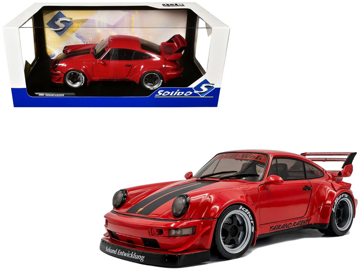 Solido Solido 2024 RWB Bodykit "Taikano Kaishin" Red Black Stripes 1/18 Diecast Car — product photo