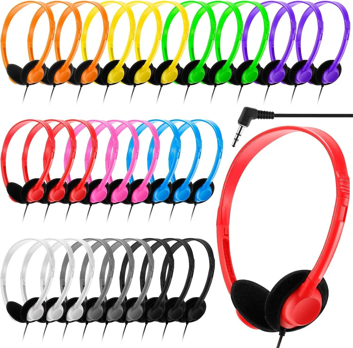 Brainwavz Brainwavz 30 Pack Over-Ear Headphones 3.5mm 1.2m Multicolor — product photo