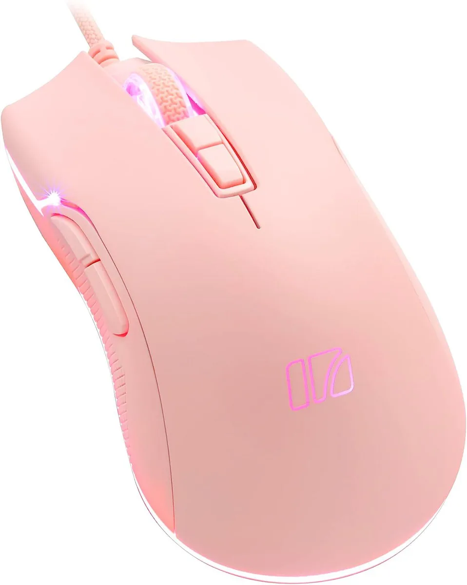 BFKK BFKK M31E Gaming Mouse 6400 DPI 60M Clicks Peach Pink — product photo